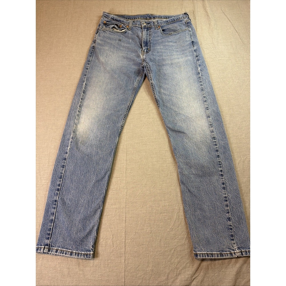 Levi Strauss Co Jeans 505 Men's 36x34 (36x32) Blue Wash Straight Leg Relaxed Fit